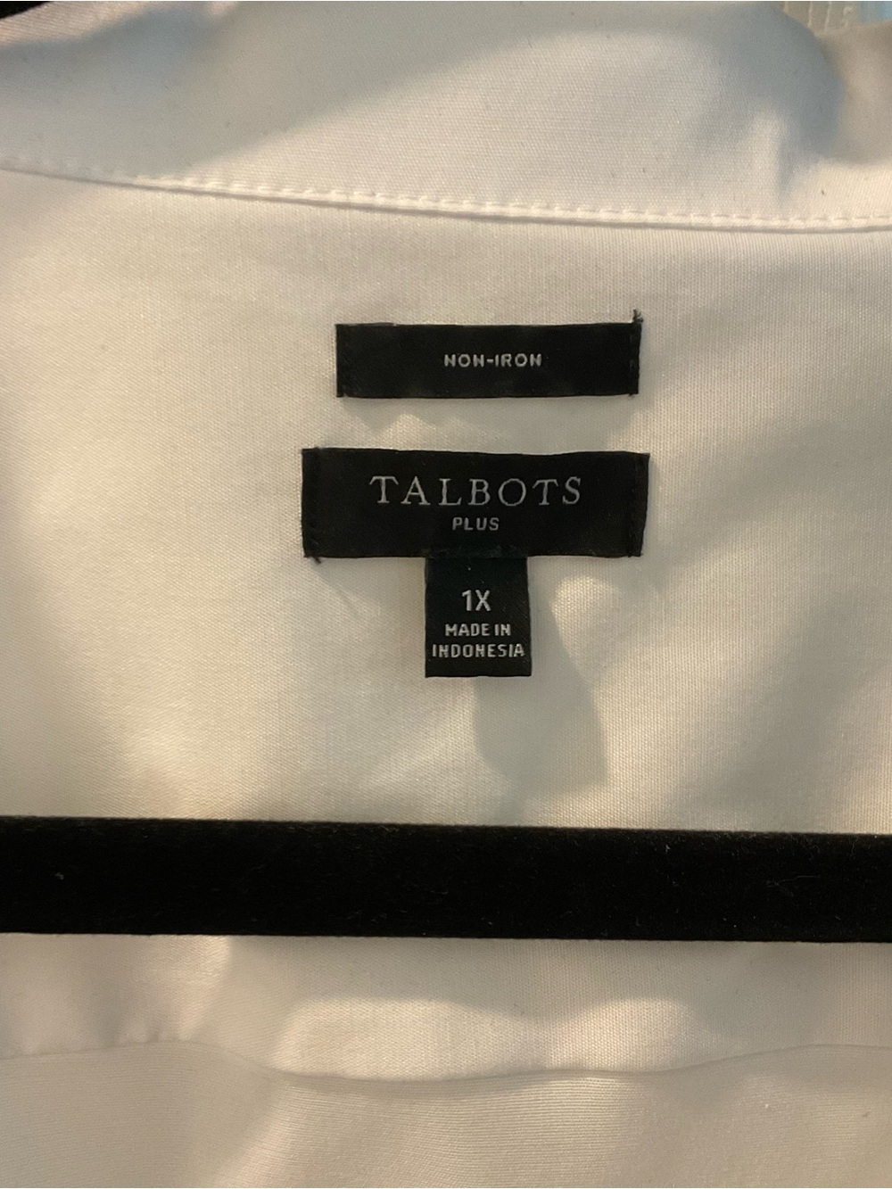 Talbots White Popover Collared Shirt - Long Sleeve - Picture 2 of 2